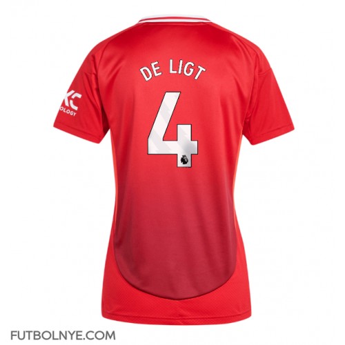 Camiseta Manchester United Matthijs de Ligt #4 Primera Equipación para mujer 2024-25 manga corta